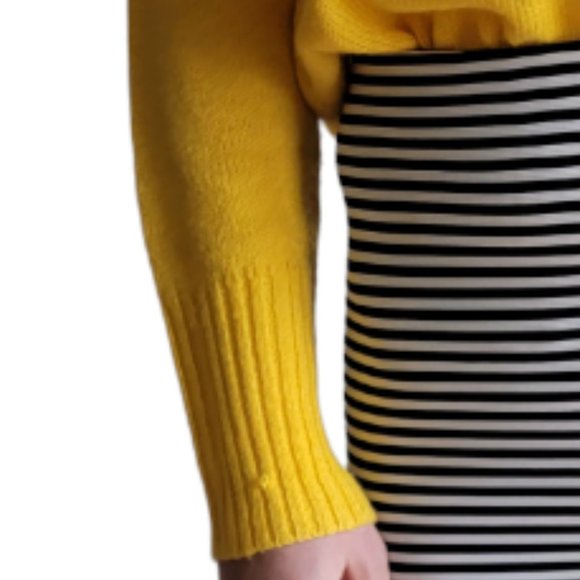 H & M Yellow Long Sleeved Crewneck Sweater Jumper Size M - Picture 5 of 11